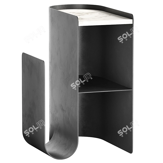 Modern Vault Side Table Black 3D model image 1