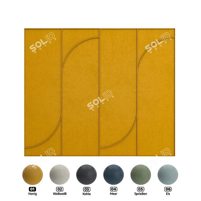 Felt Wall Panel 6 Colors 3D model image 1