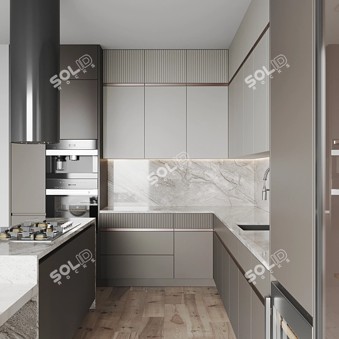 Modern Kitchen Appliance Set 3D model image 3