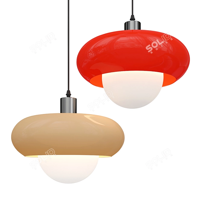 Bauhaus Mini Retro Pendant Light 3D model image 1