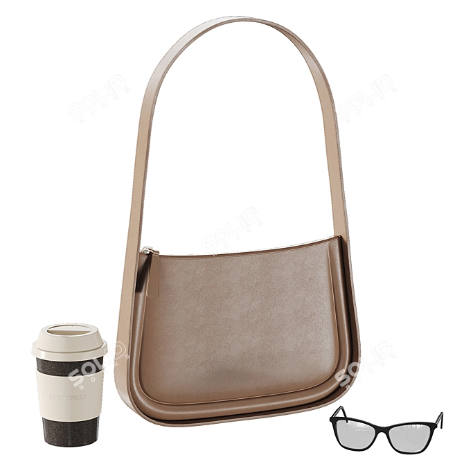 Chic Accessories Set | Bag Sunglasses Mug 3D model image 1