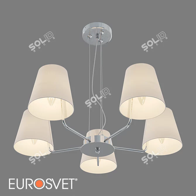 Eurosvet Amaretto Chrome Pendant Chandelier 3D model image 1