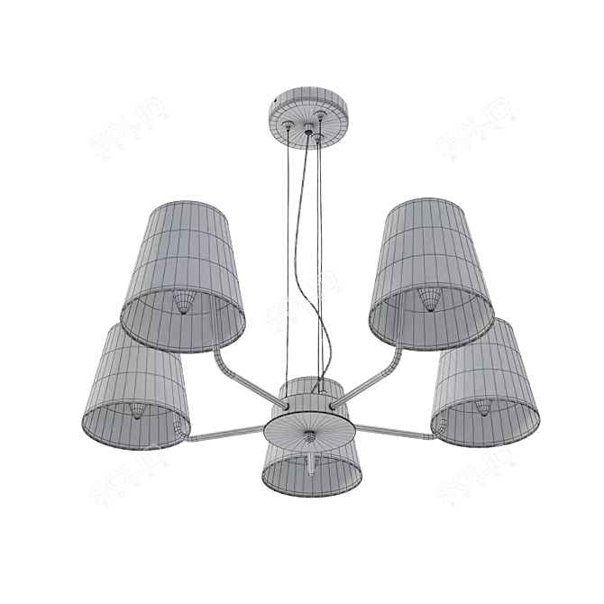 Eurosvet Amaretto Chrome Pendant Chandelier 3D model image 2