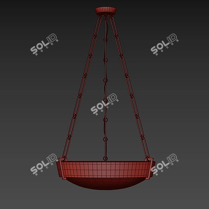 Elegant Murano Glass Pendant 3D model image 2