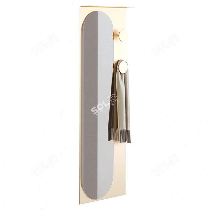 Modern Rectangular Sand Metal Mirror 3D model image 3