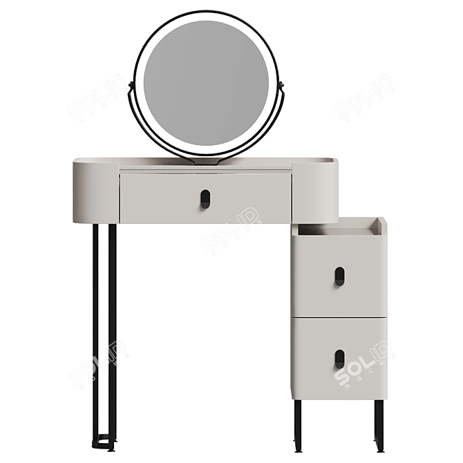 E-MALL Glass Dressing Table Set 3D model image 2