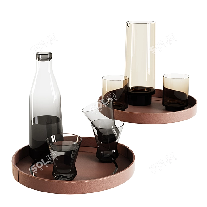 Glassware and Tray Set/ Set-01 3D model image 1