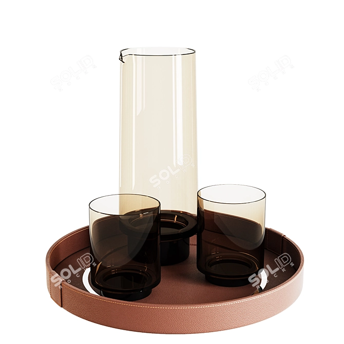 Glassware and Tray Set/ Set-01 3D model image 3