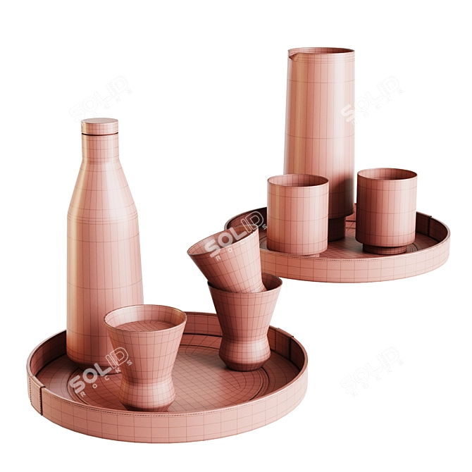 Glassware and Tray Set/ Set-01 3D model image 4