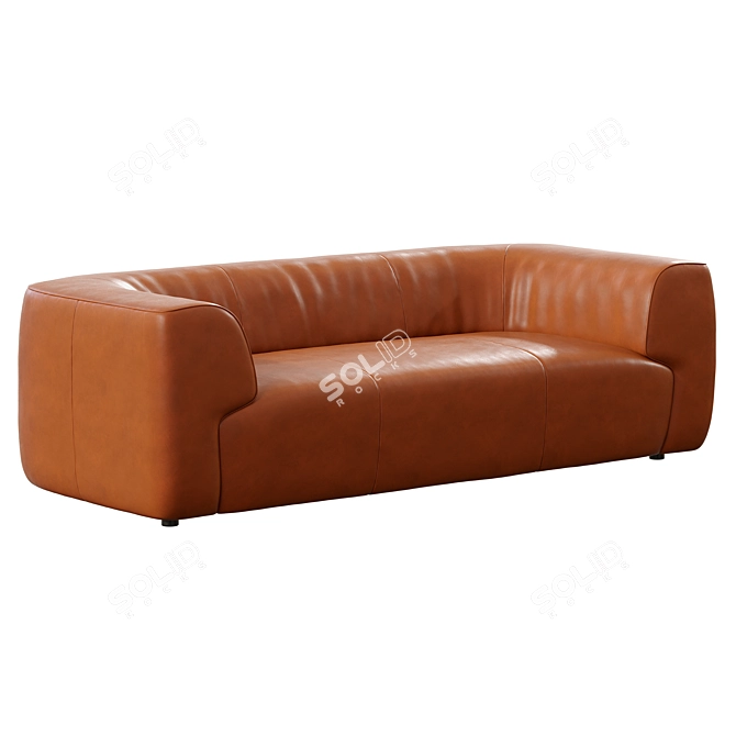 Rodez Leather Apartment Sofa Galore 3D model image 2