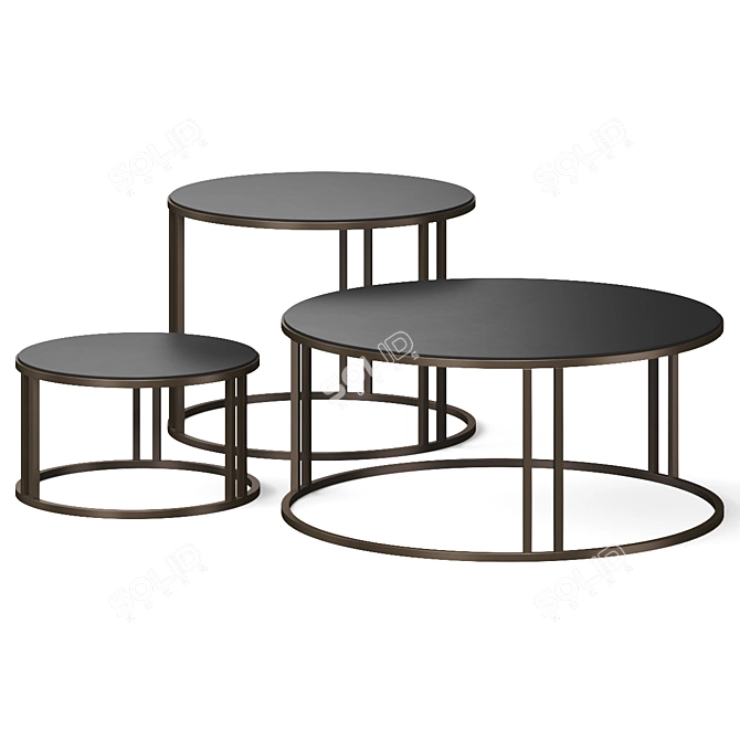 Modern Orb Coffee Table Set 3D model image 1