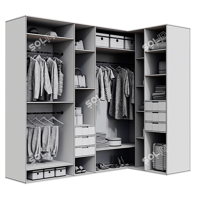 Modern Wardrobe 3D Model - OBJ 3D model image 3