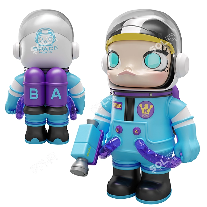 Cosmic Molly Mega Figure PopMart 3D model image 1