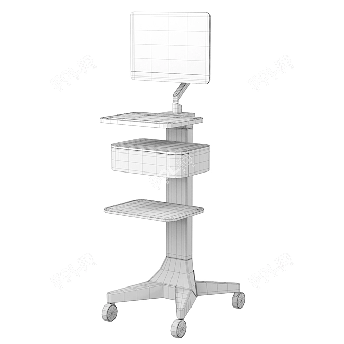 Medical Supplies Storage Cart 3D model image 4