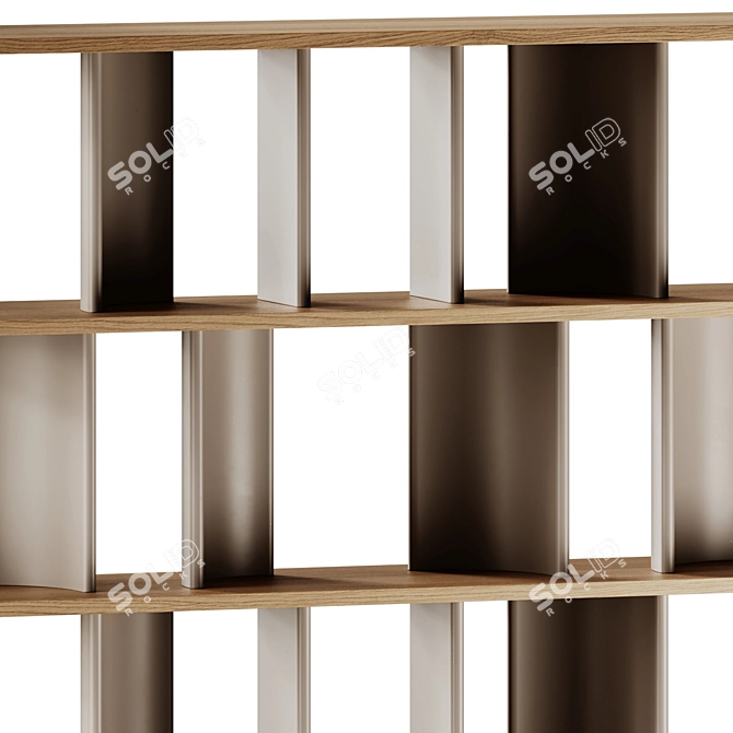 Double-Sided Wooden Bookcase by Morica 3D model image 4