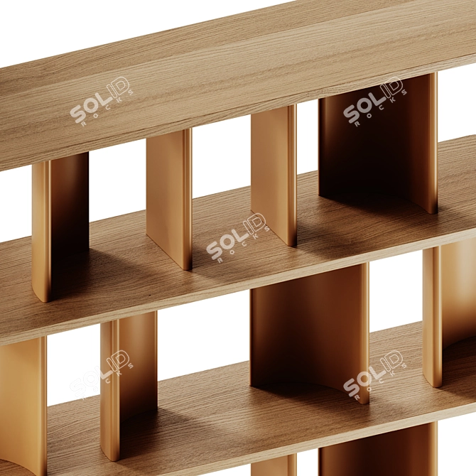 Double-Sided Wooden Bookcase by Morica 3D model image 5