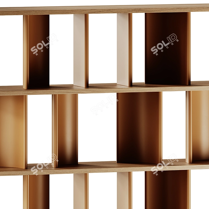 Double-Sided Wooden Bookcase by Morica 3D model image 6