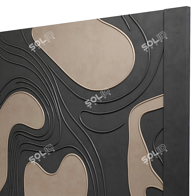 Wave Pattern Decorative Panel 3D model image 3