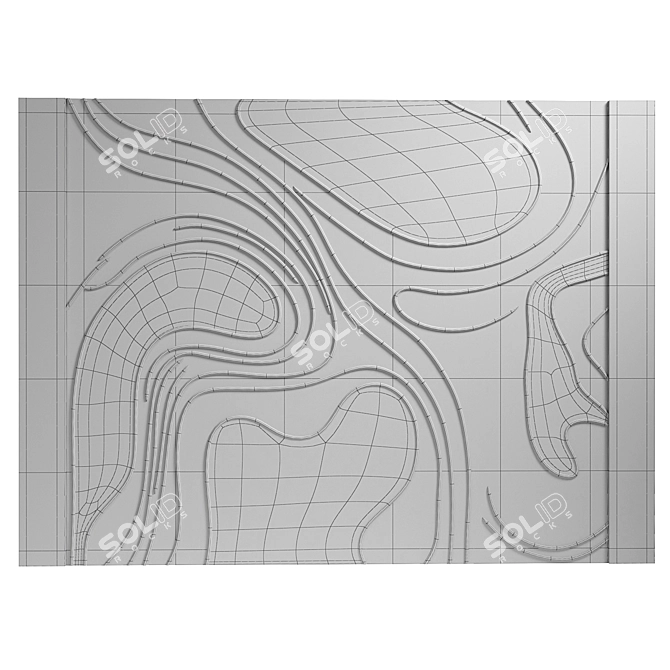 Wave Pattern Decorative Panel 3D model image 4