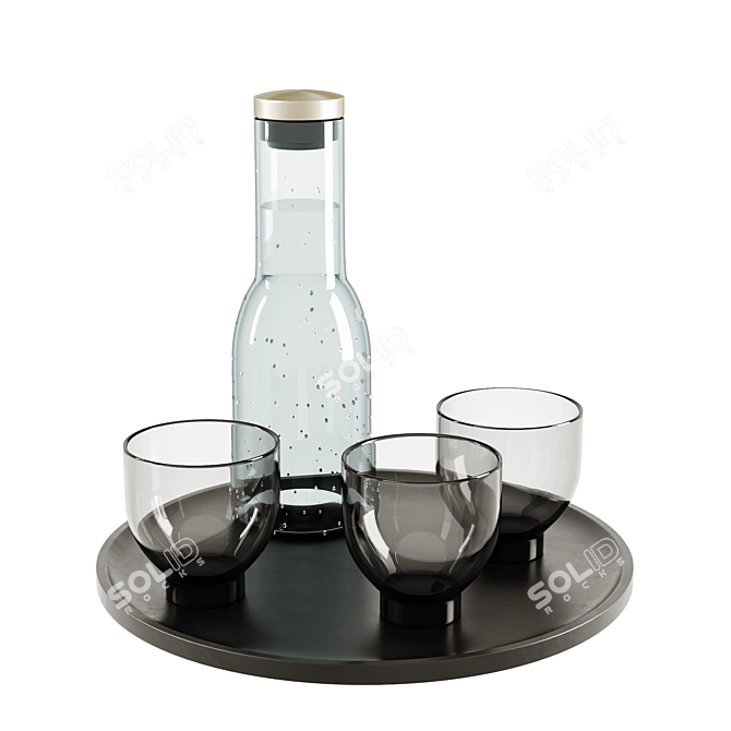 Glassware and Tray Set 3D model image 3