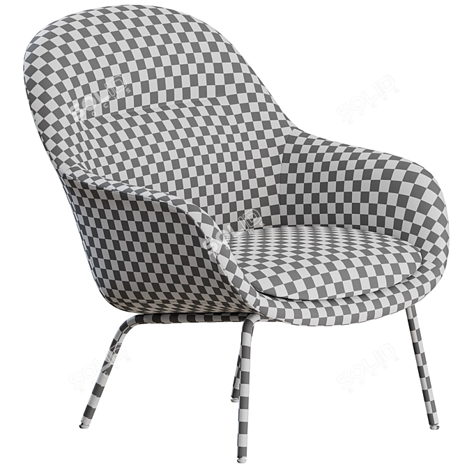 Muuto Fiber Metal Lounge Armchair 3D model image 3