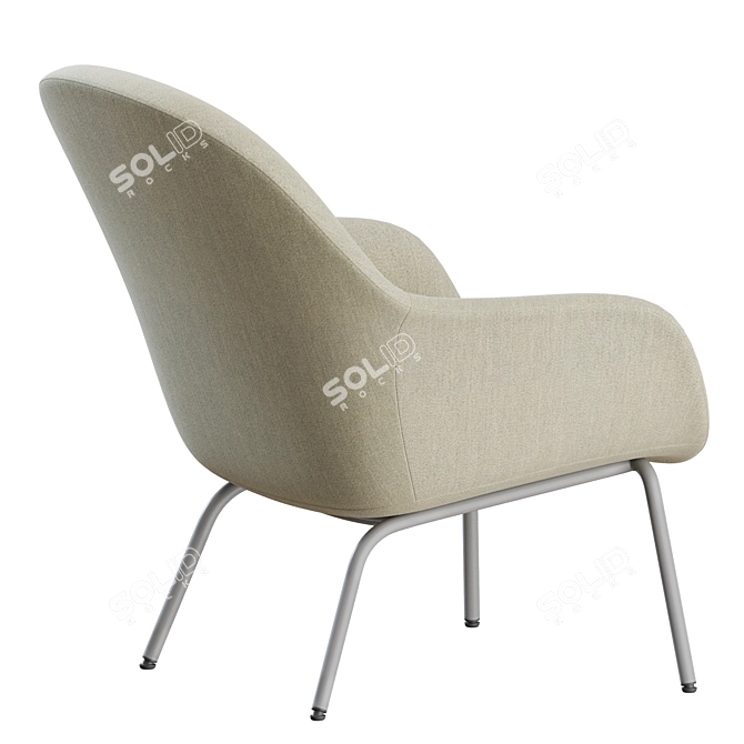 Muuto Fiber Metal Lounge Armchair 3D model image 7