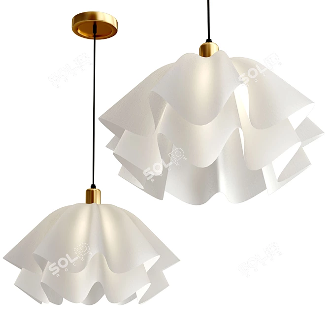 Modern Petal Chandelier in White 3D model image 1