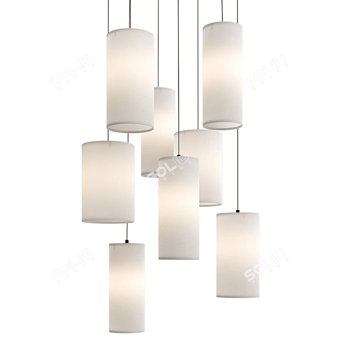 Cluster of Cosy Pendant Lights 3D model image 1