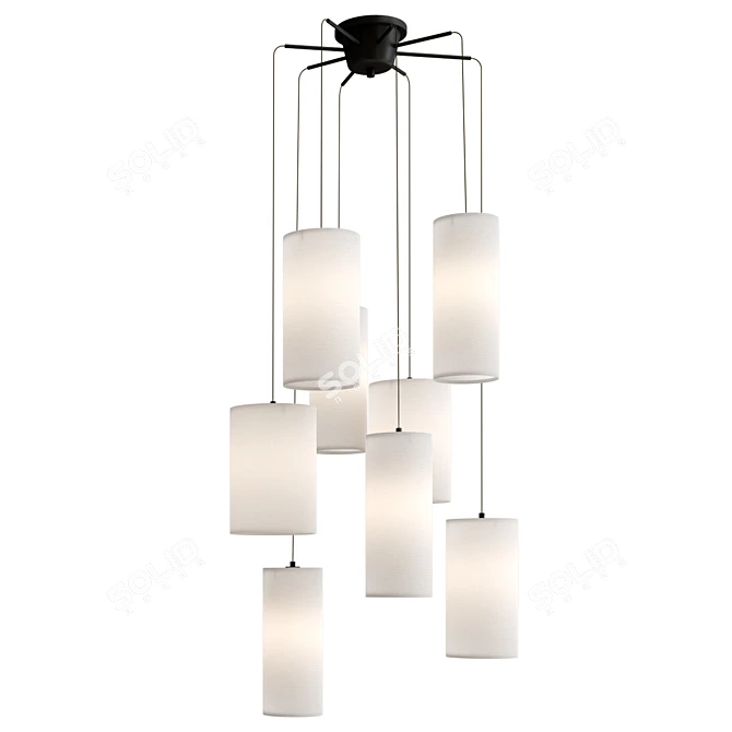 Cluster of Cosy Pendant Lights 3D model image 4