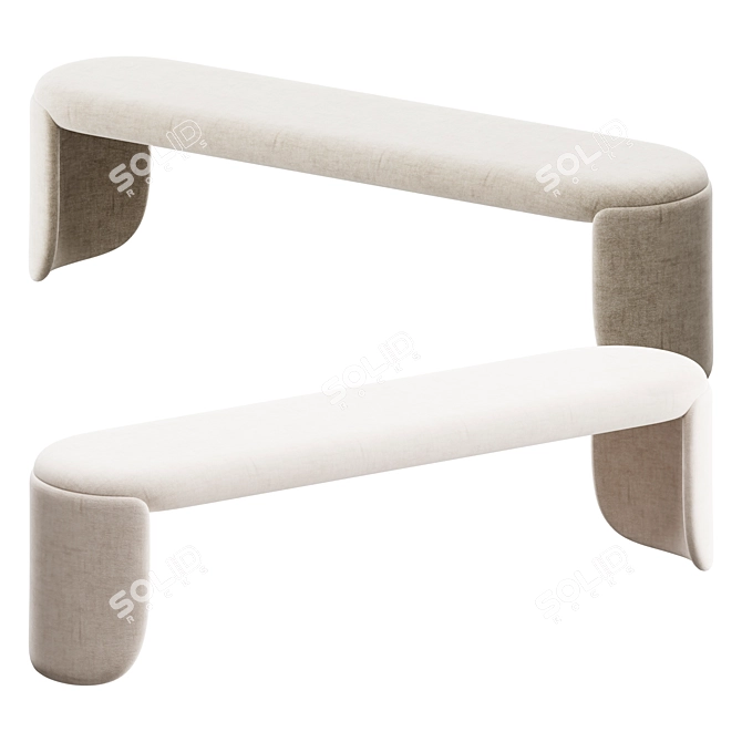 Elegant Petal Bench 3D model image 1