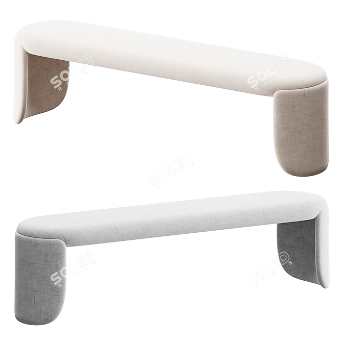 Elegant Petal Bench 3D model image 2