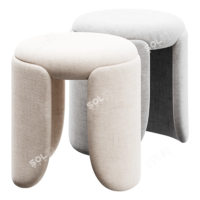 Elegant Petal Stool 3D model image 1