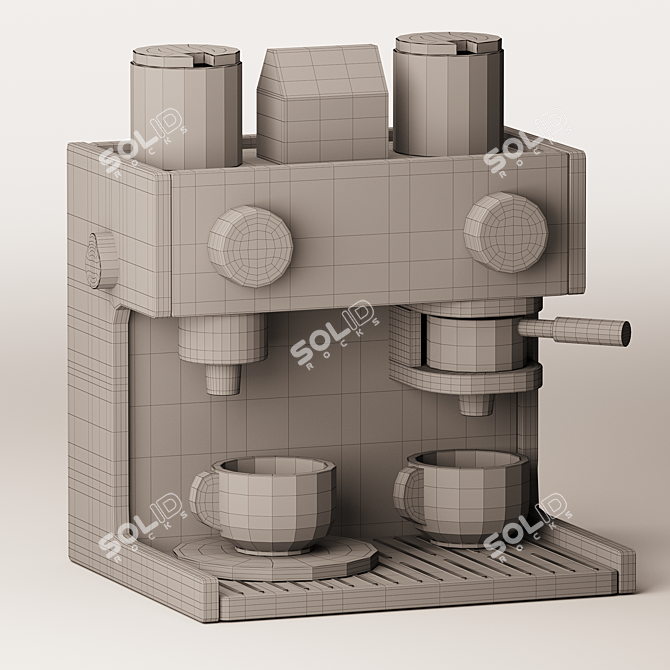 Wooden Coffee Tea Machine Playset 3D model image 4