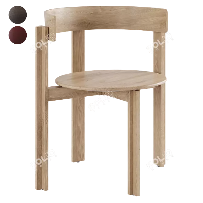 Minimalist Wood Chair Artistry 3D model image 1