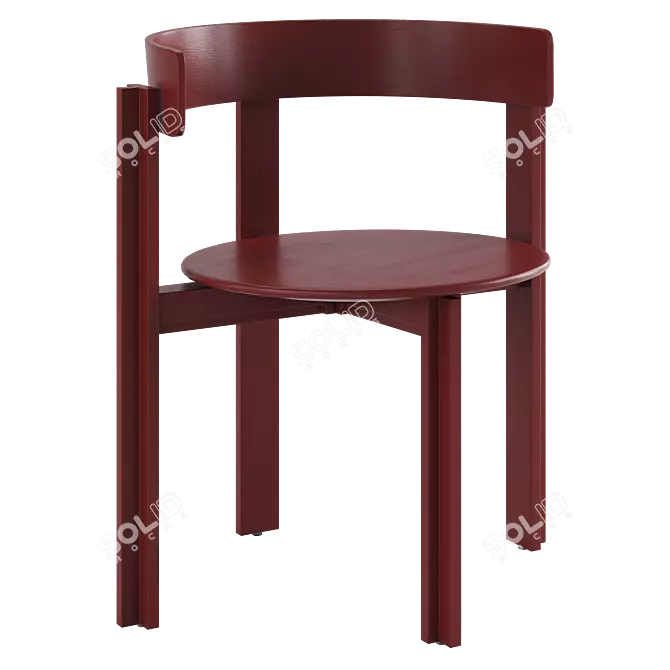 Minimalist Wood Chair Artistry 3D model image 3