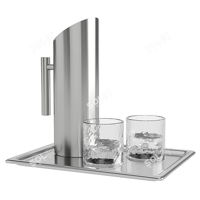 Elegant Glass Tumbler Set 3D model image 2