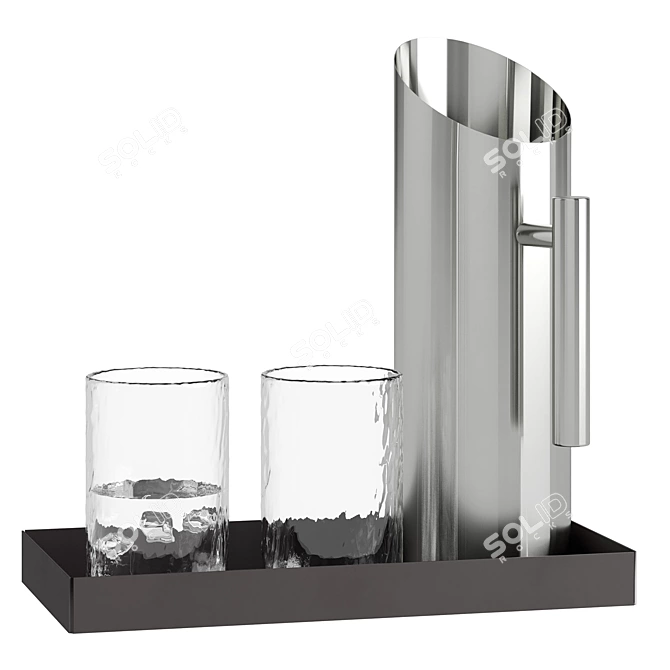 Elegant Glass Tumbler Set 3D model image 3