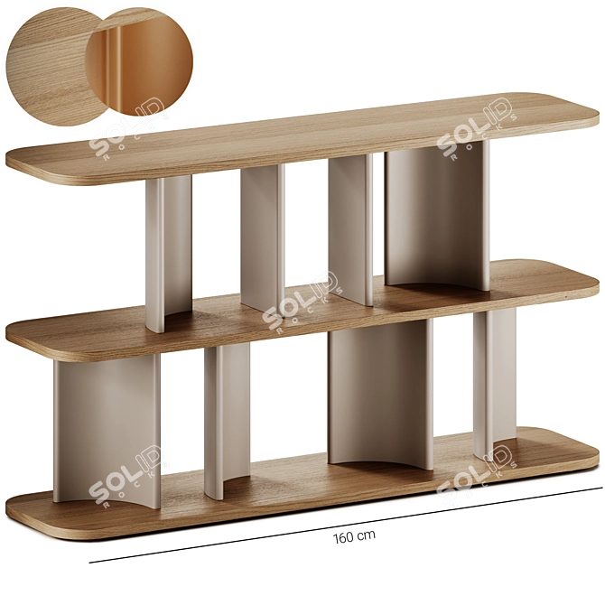 Modular Double-Sided Bookcase Design 3D model image 1