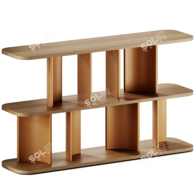 Modular Double-Sided Bookcase Design 3D model image 3