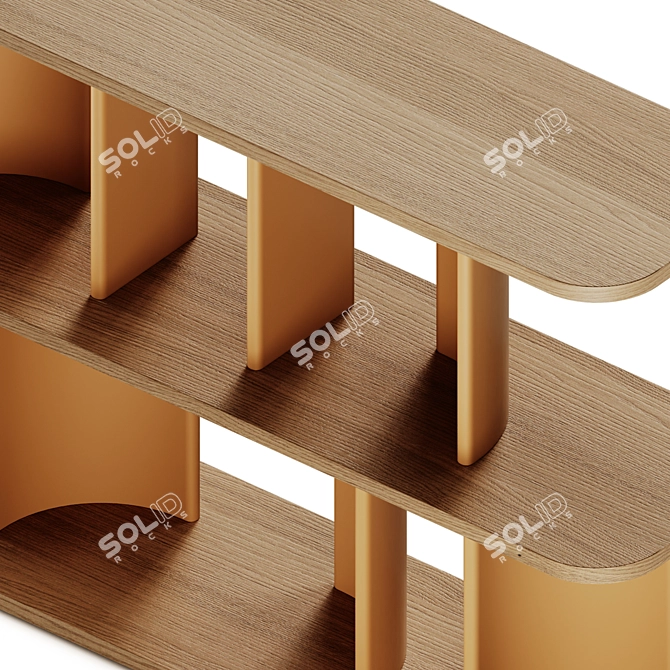 Modular Double-Sided Bookcase Design 3D model image 4