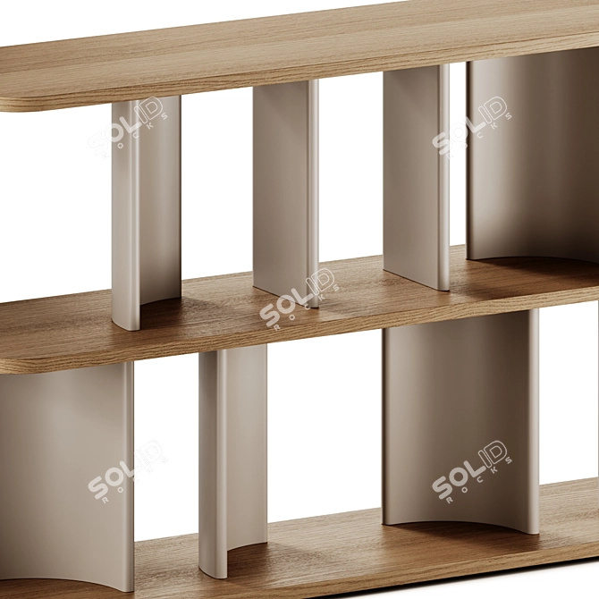 Modular Double-Sided Bookcase Design 3D model image 5