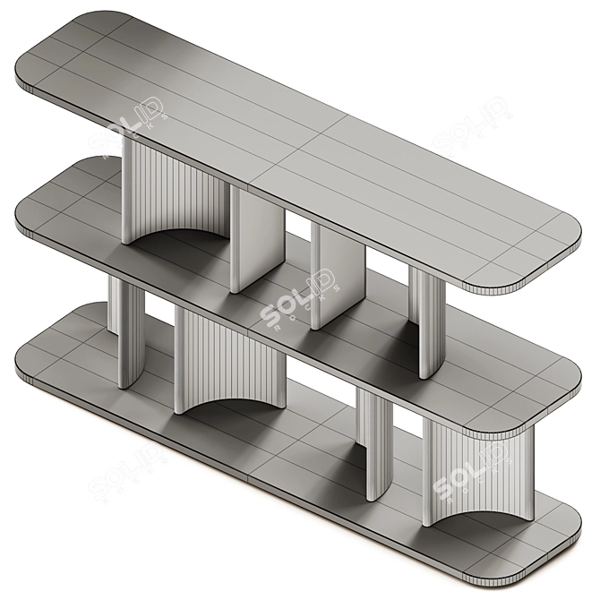 Modular Double-Sided Bookcase Design 3D model image 7