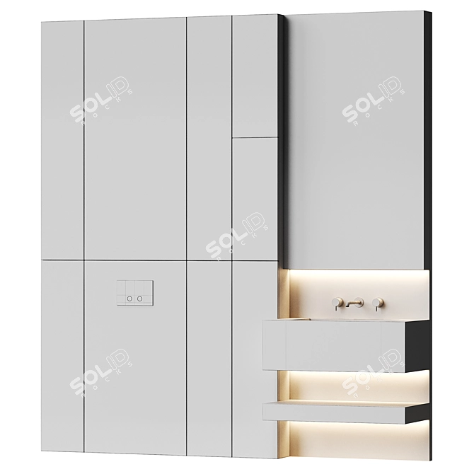 Stylish 3D Bathroom Furniture Kit 3D model image 5