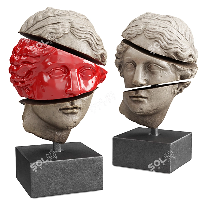 Apollo Sliced Head Sculpture 3D model image 1