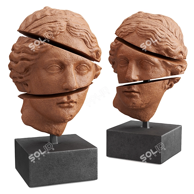 Apollo Sliced Head Sculpture 3D model image 3