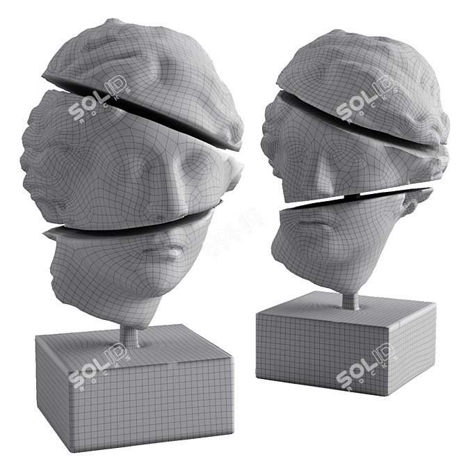 Apollo Sliced Head Sculpture 3D model image 7