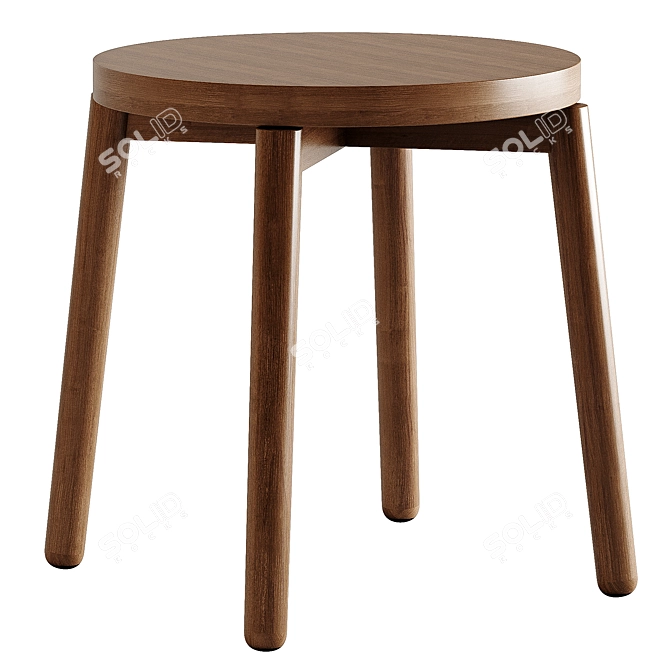Stylish Low Ash Stool for Modern Interiors 3D model image 2
