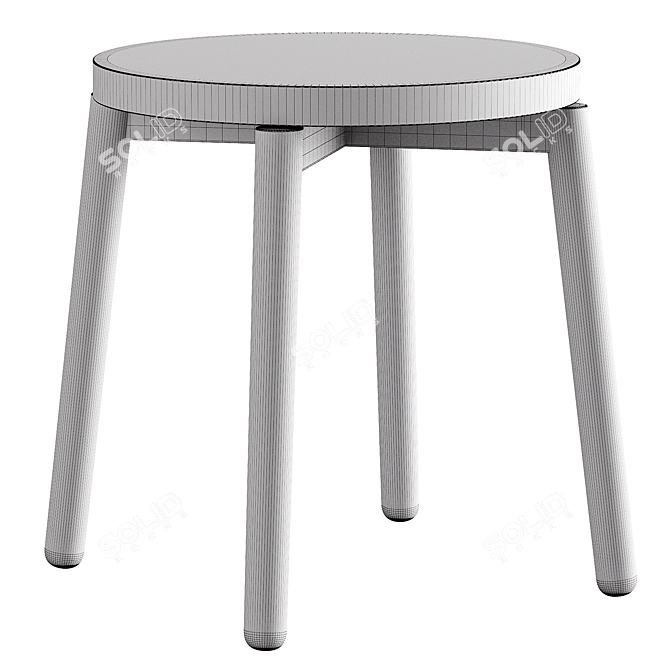 Stylish Low Ash Stool for Modern Interiors 3D model image 3