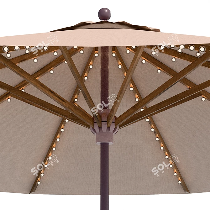 Premium Octagon Patio Umbrella 3D model image 5