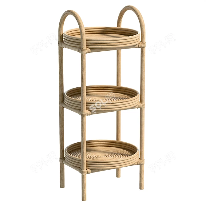 Rattan UV Unwrapped Side Table 3D model image 1